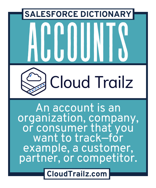 Salesforce Dictionary card for Accountswith visual summary