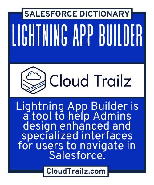 Salesforce Lightning App Builder interface with drag-and-drop components